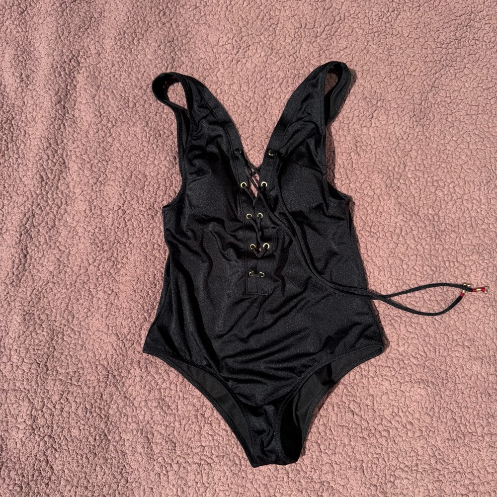 VS Black Lace-Up Swimsuit